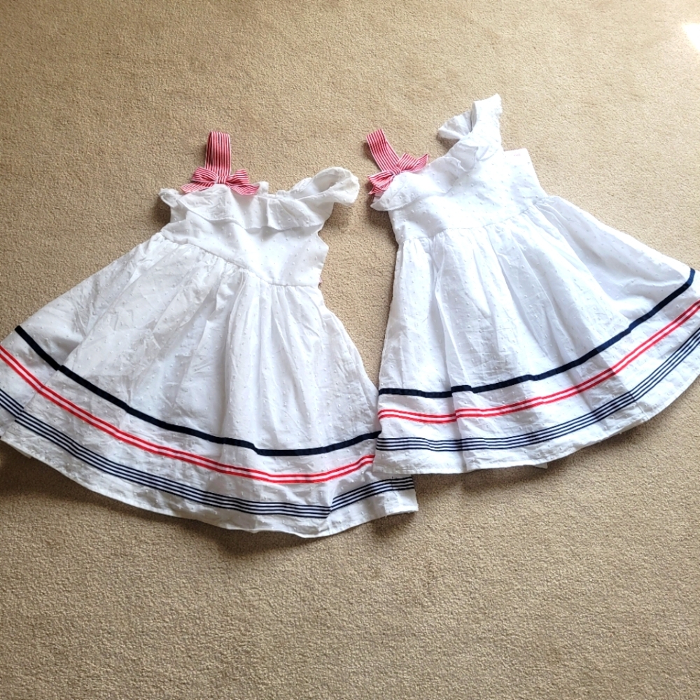 NWT Blueberi Boulevard Girls White Dress with Red and Navy Accents - Size 6 - Picture 6 of 6